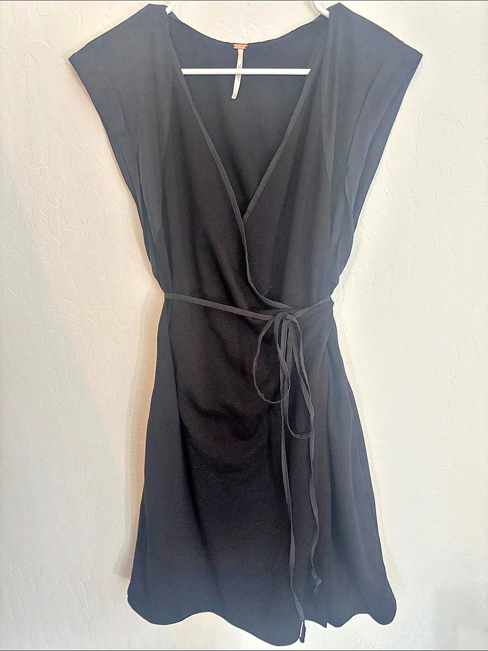 Free People Black Wrap Mini Dress